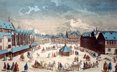 View of Liebfrauenberg Square in Winter, Frankfurt am Main, 1738
